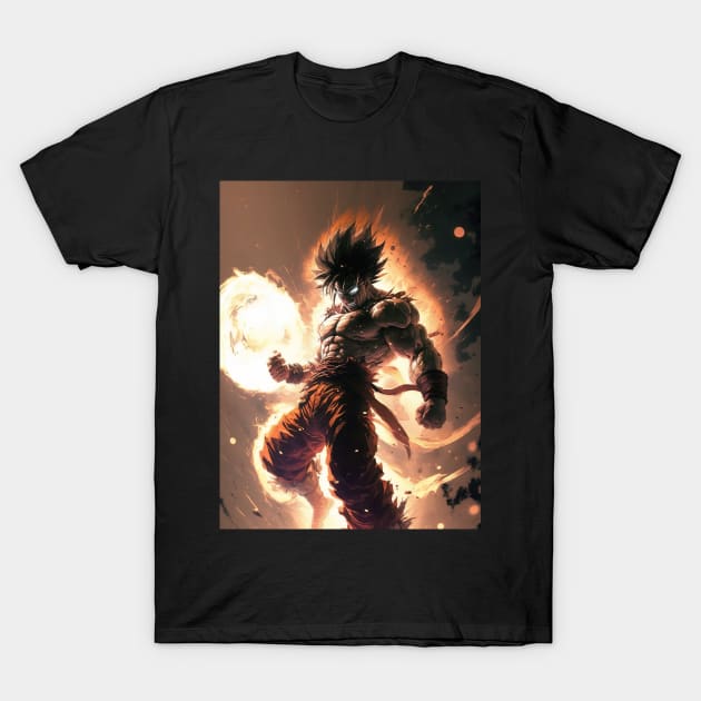 Son Goku Fiery T-Shirt by Visualize Studios